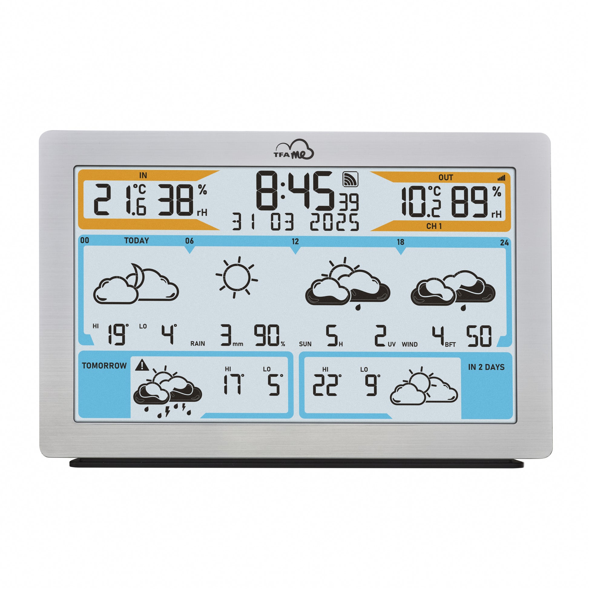 TFA-Dostmann TFA.me ID-02 Sensor-Gateway/Monitor – WLAN, −40–60 °C, 10–99 %, Innen/Aussen