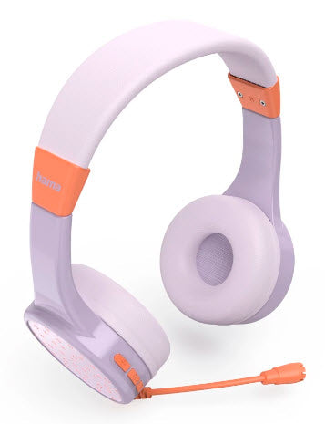 Hama Teens Guard II – On-Ear Headset – Bluetooth, Lautstärkebegrenzung 85 dB – Lila/Orange – bis 50 h
