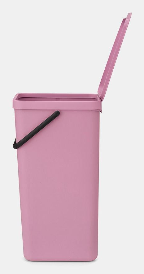 Brabantia Recyclingbox Sort & Go – 40 l – Kunststoff, rechteckig – rosa