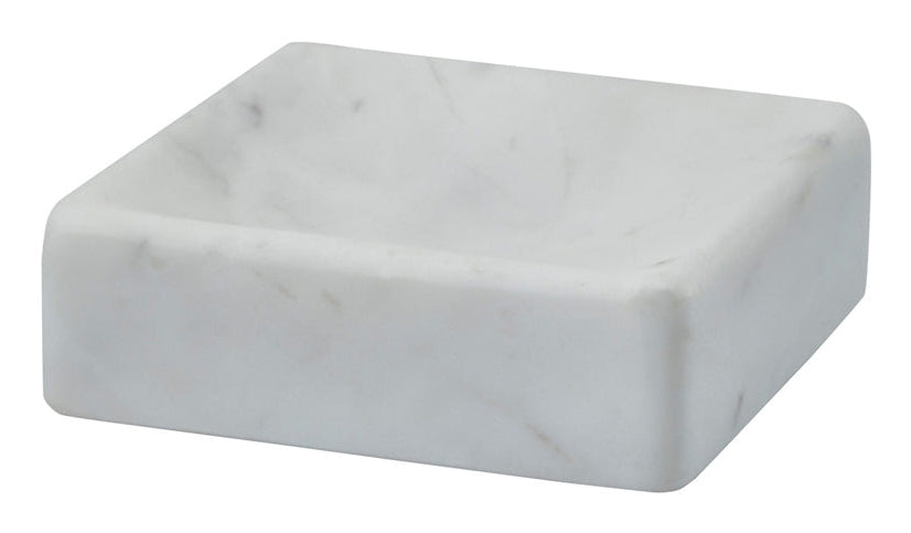 Aquanova Seifenschale – 10×10×3 cm, Marmor, Weiss (quadratisch)