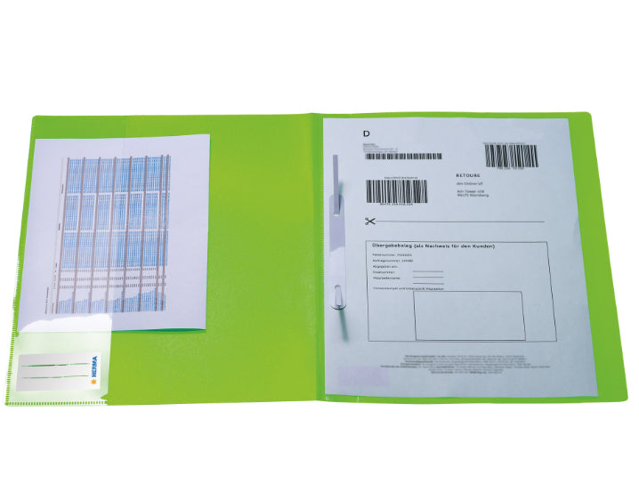 HERMA Schnellhefter Neon – A4, PP, Neongrün, Sichttasche
