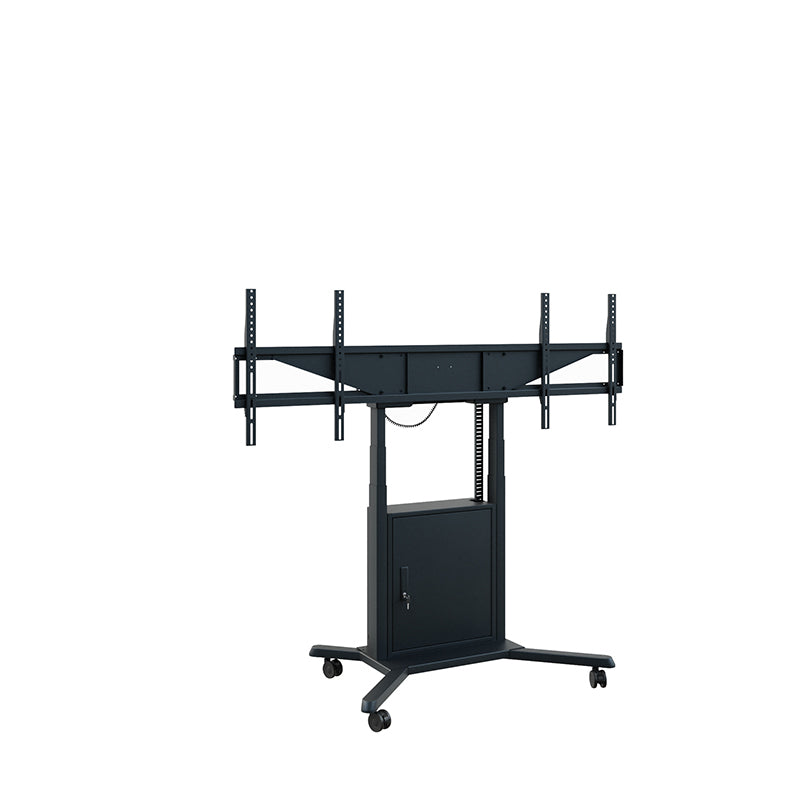Hagor TV-Wagen – 46–65" – VESA 200×200–600×400 – bis 120 kg, motorisiert, mit Rollen, für 2 Displays