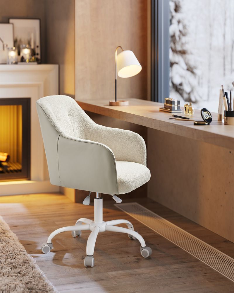 Songmics Bürostuhl Capuccino – 58 × 60,8 × 86–96 cm, beige/hellbeige