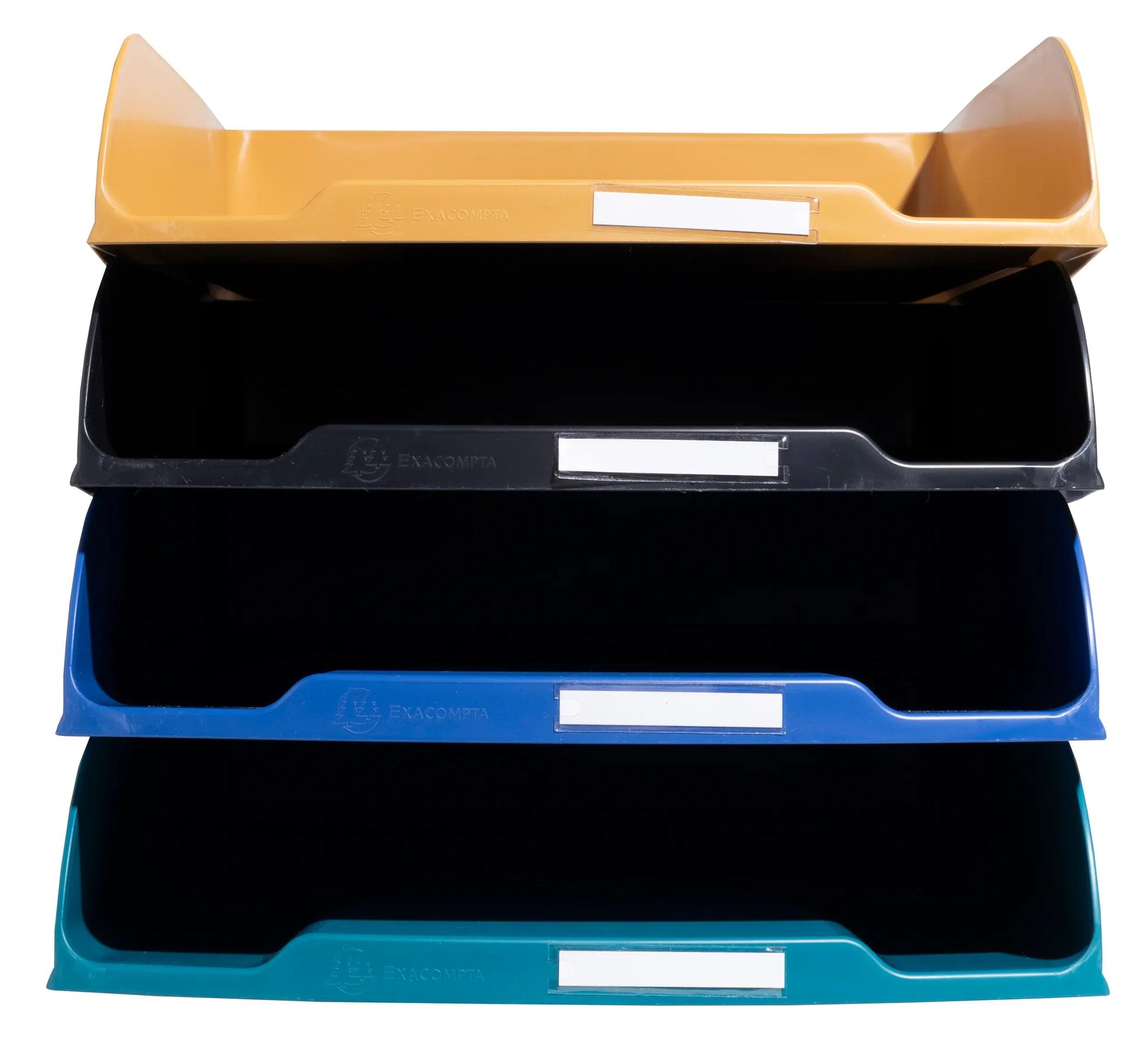 Exacompta Stapelbarer Briefkorb mit Griffausschnitt, matt, sortiert, B 254 × H 65 × T 347 mm, Serie NeoDeco