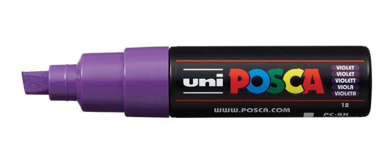 Uni-Ball Kreidemarker – Keilspitze, 8 mm – Violett