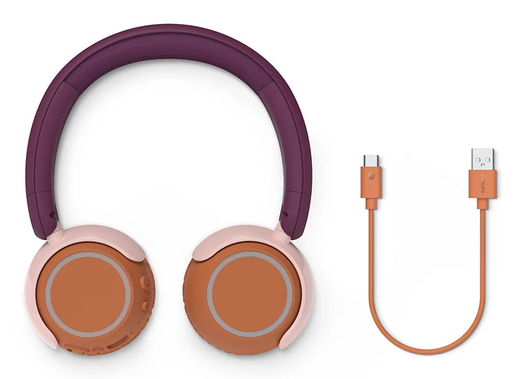 Philips TAK4200MP/00 – Duo Headset, On-Ear – Bluetooth, Lautstärkebegrenzung 85 dB – Magenta/Violett – bis 45h