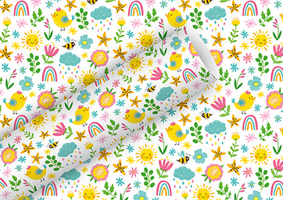 Braun + Company Geschenkpapier – Hello Sunshine – gestrichenes Papier, 80 g/m2 – 700 × 2000 mm