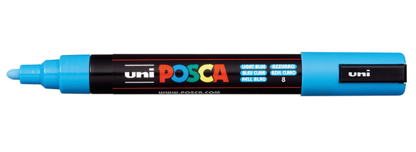 Uni-Ball Kreidemarker – Rund, 1,8–2,5 mm – Hellblau