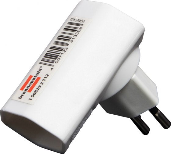 Brennenstuhl Winkeladapter T12 zu T13 – 230 V, 10 A, drehbar 300° – Weiss, für CH
