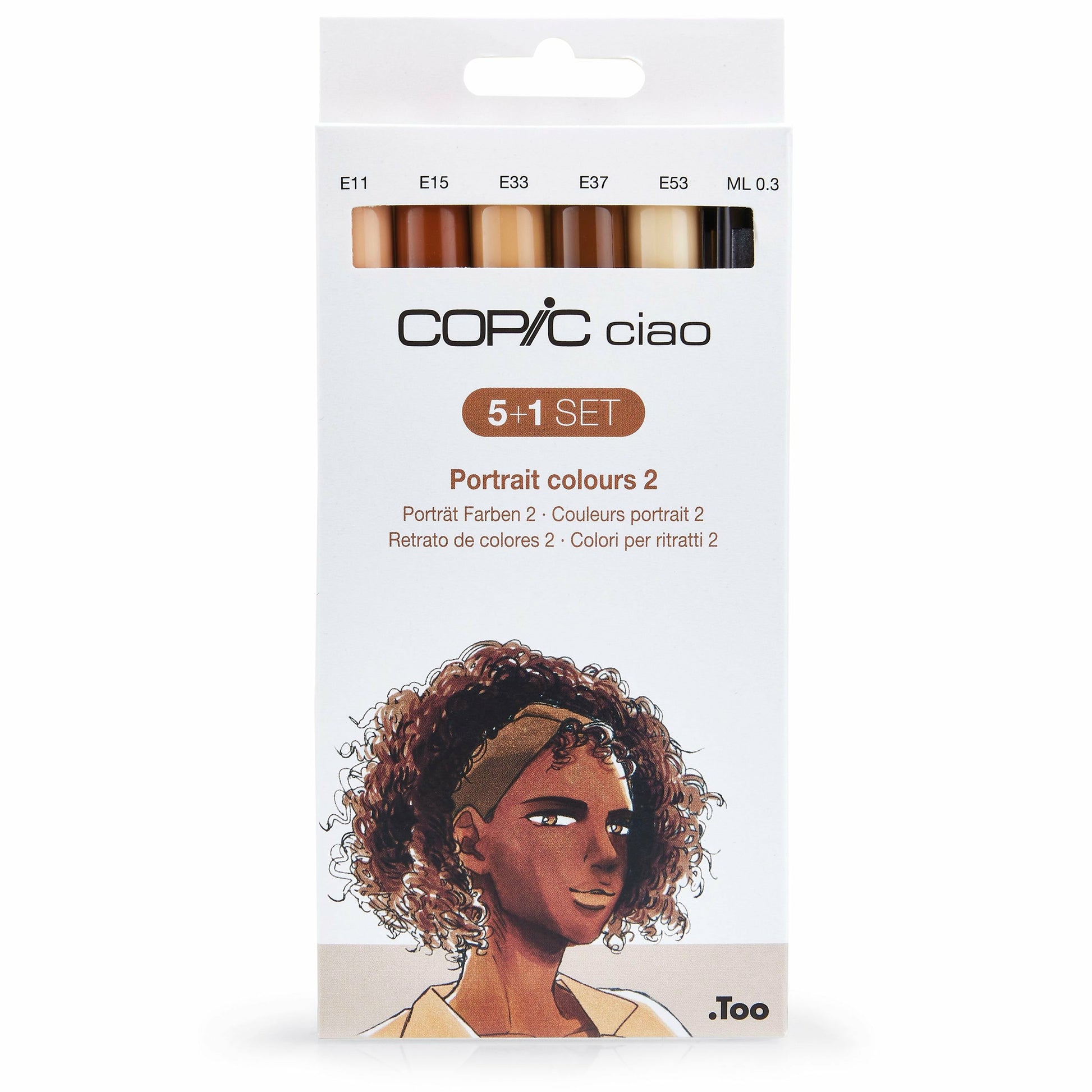 Copic Ciao Brush Pen, Doppelspitze – Pinsel + Keilspitze, alkoholbasiert, 6er Set