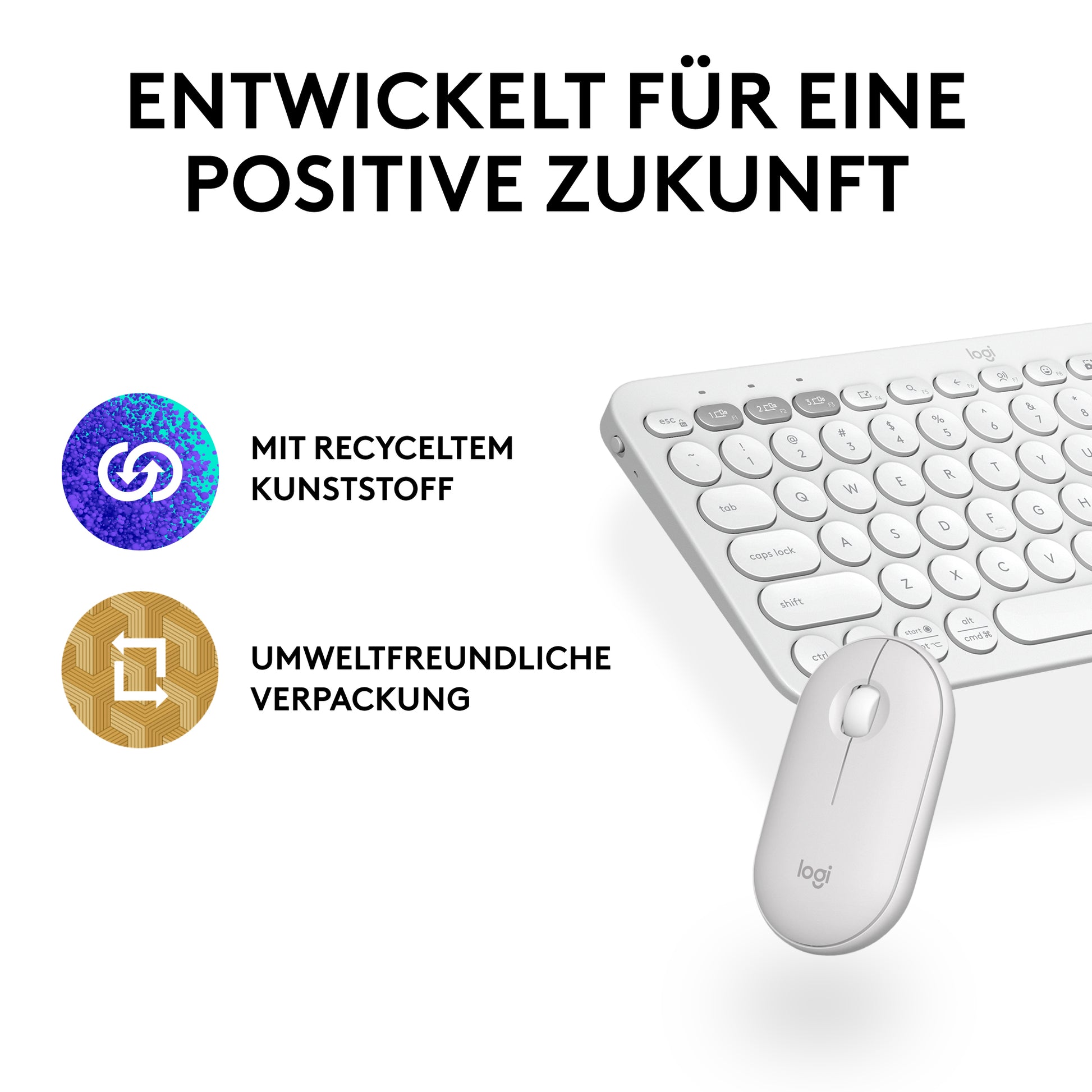 Logitech Pebble Mouse 2 M350S Maus – Weiss