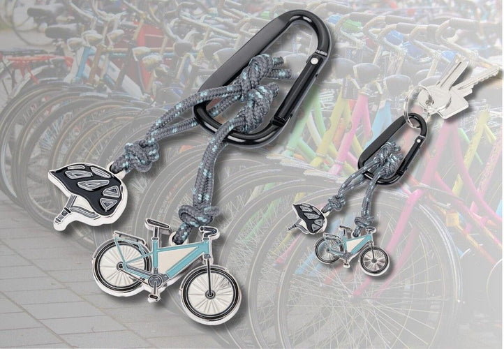 TROIKA Schlüsselanhänger Fahrräder – Aluminium/Nylon, Mehrfarbig, 6er-Pack