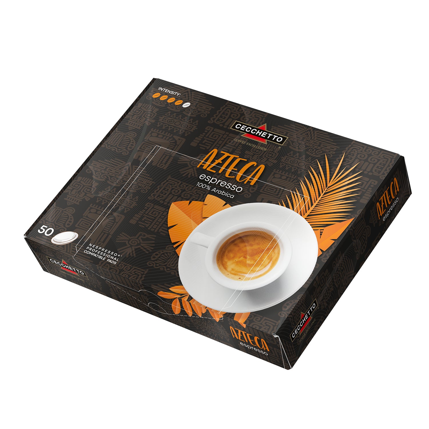 CECCHETTO Azteca Espresso 100% Arabica – Kaffeepads für Nespresso – Intensität 4, 50 Pads
