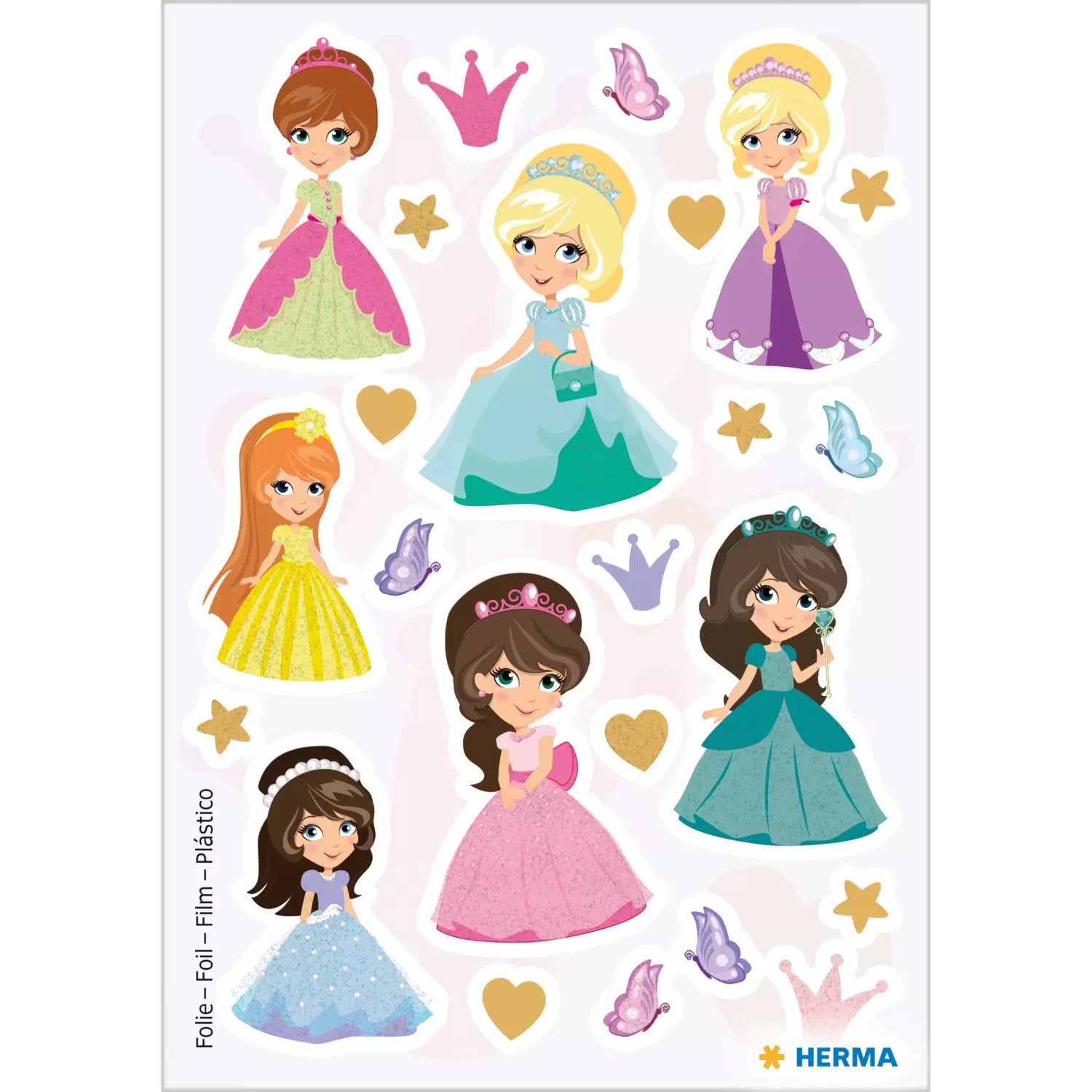 HERMA Schmucketiketten – Sweet Princess – 24 Stück – permanent – mehrfarbig