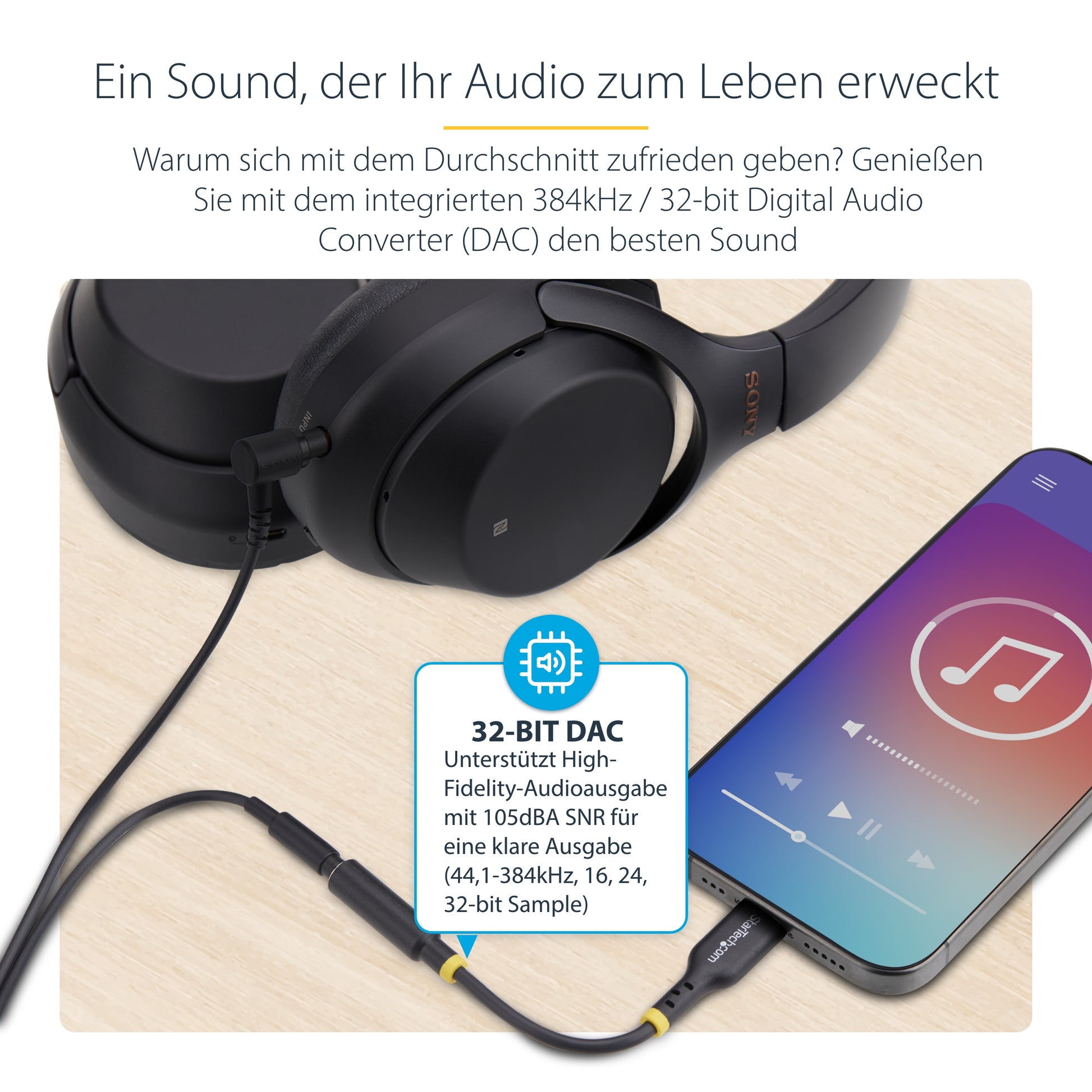 StarTech.com USB-C (Stecker) auf 3,5 mm TRRS (Buchse) Adapter