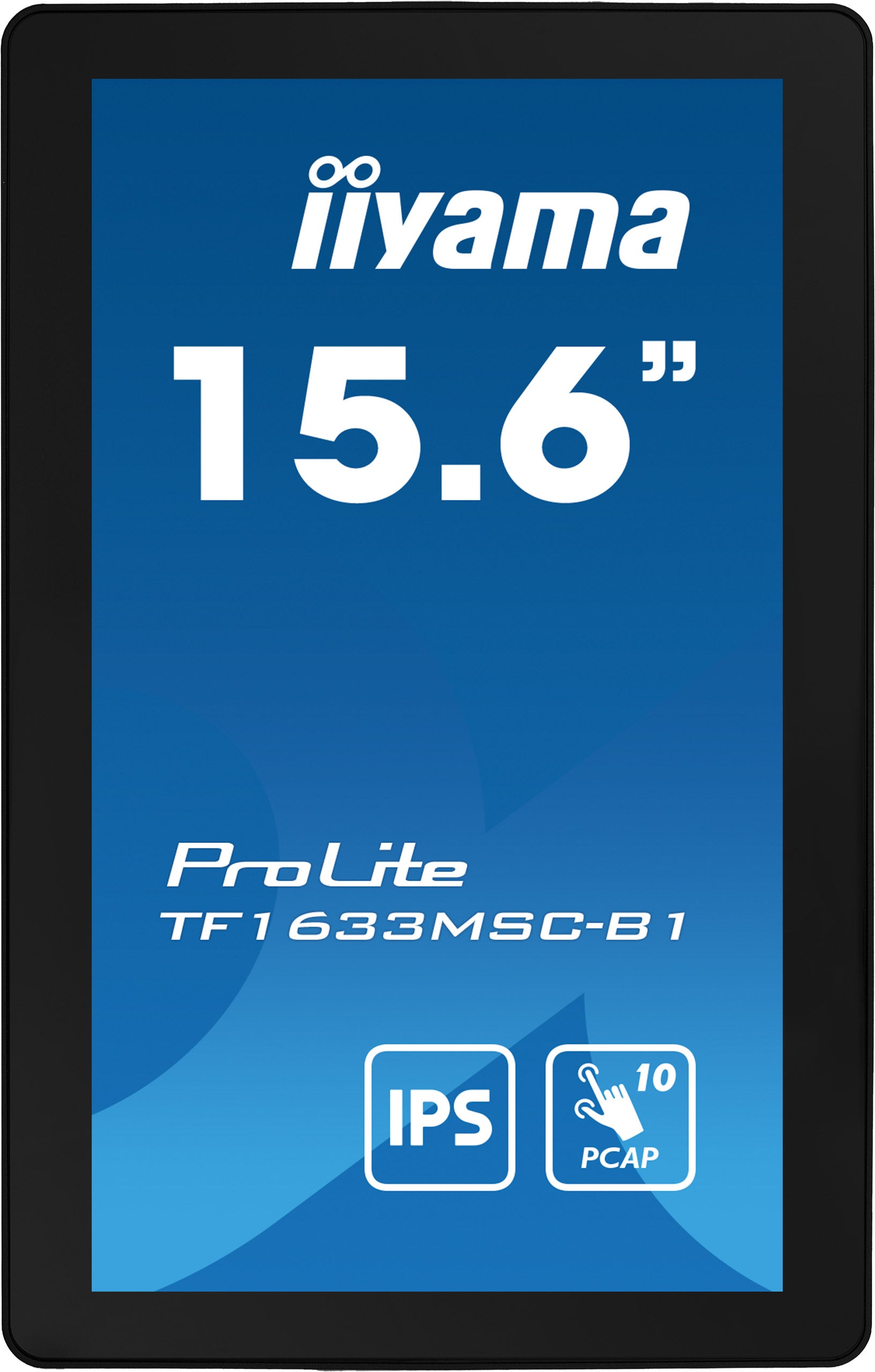 iiyama TF1633MSC-B1 – Monitor, 16", 1920 × 1080 (Full HD), Touch, 385 cd/m²