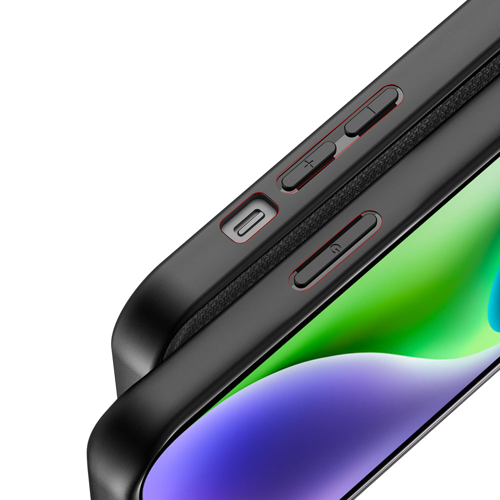 nevox StyleShell NYLO Backcover – für Apple iPhone 15 Plus, Nylon+TPU, Schwarz
