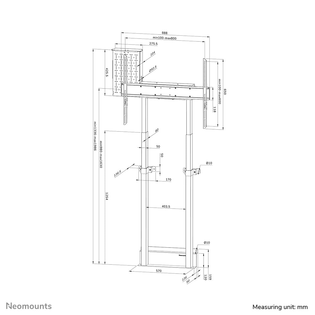 Neomounts WL55-875WH1 – Wandhalterung, motorisiert, VESA 800×200, bis 110 kg, weiss