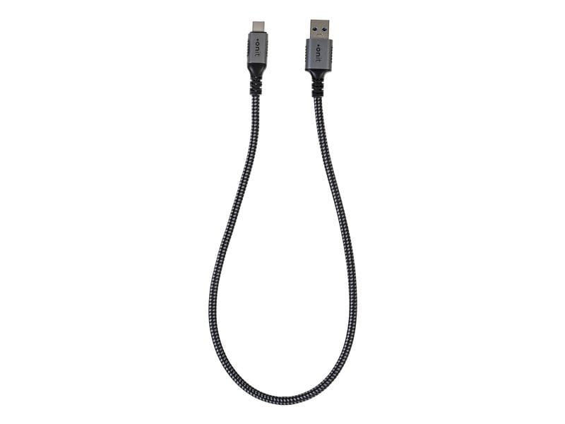 ONIT USB-A auf USB-C Kabel – USB 3.2 Gen 2 (10 Gbit/s) – 0,5 m – PD 66 W – Textilmantel – Schwarz/Grau