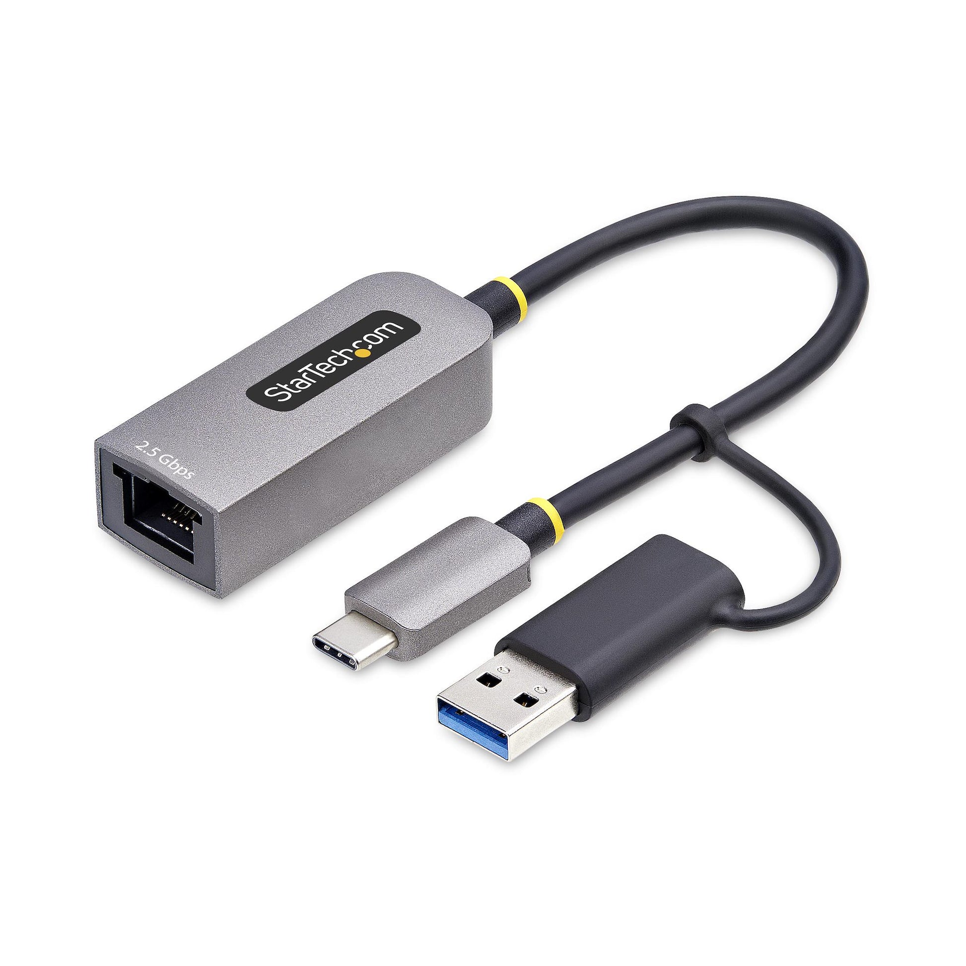 StarTech.com Netzwerkadapter USB-C/USB-A zu RJ-45 – 2,5 Gbit/s, USB 3.2 Gen 1, 0,152 m – für Windows/Mac/Linux