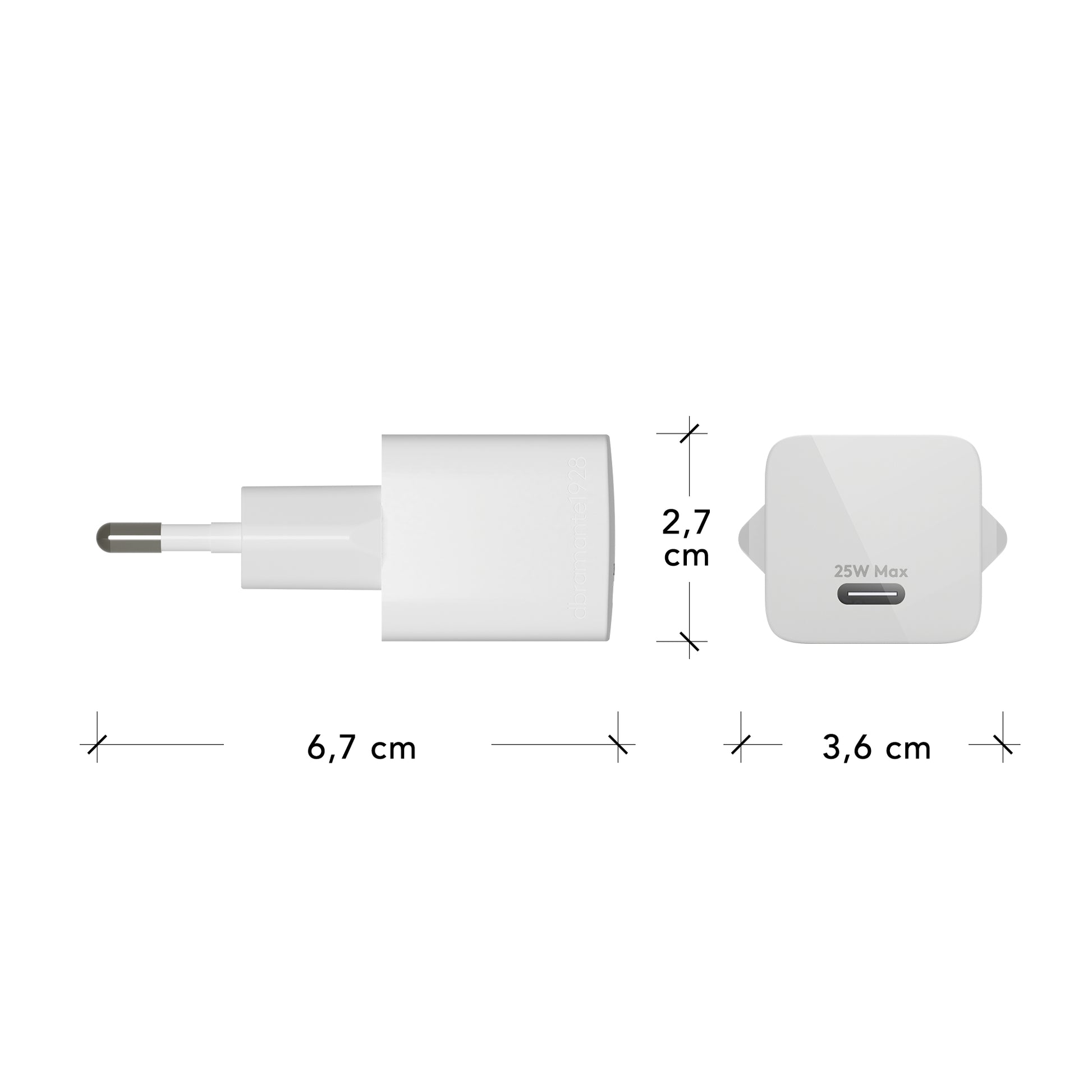 dbramante1928 USB-Ladegerät 25 W – USB-C×1, PD – EU-Stecker (Typ C) – Weiss