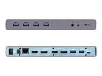 i-tec Dualdock Dockingstation – USB-C, 2× DP, 2× HDMI, 6× USB-A, GbE, 3,5 mm Audio, für Windows/Mac/Linux