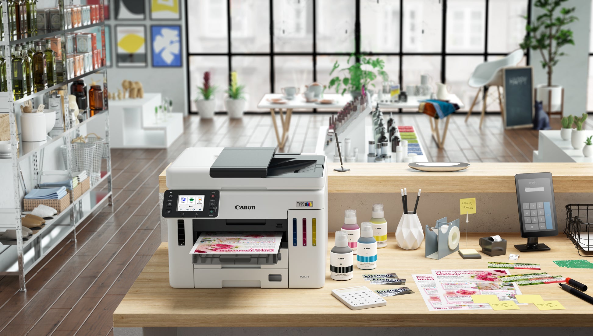Canon MAXIFY GX7150 – Farbiger Tintenstrahl-MFP, 4-in-1 – USB – Duplex, ADF – 24 Seiten/Min S/W, 15,5 Seiten/Min Farbe