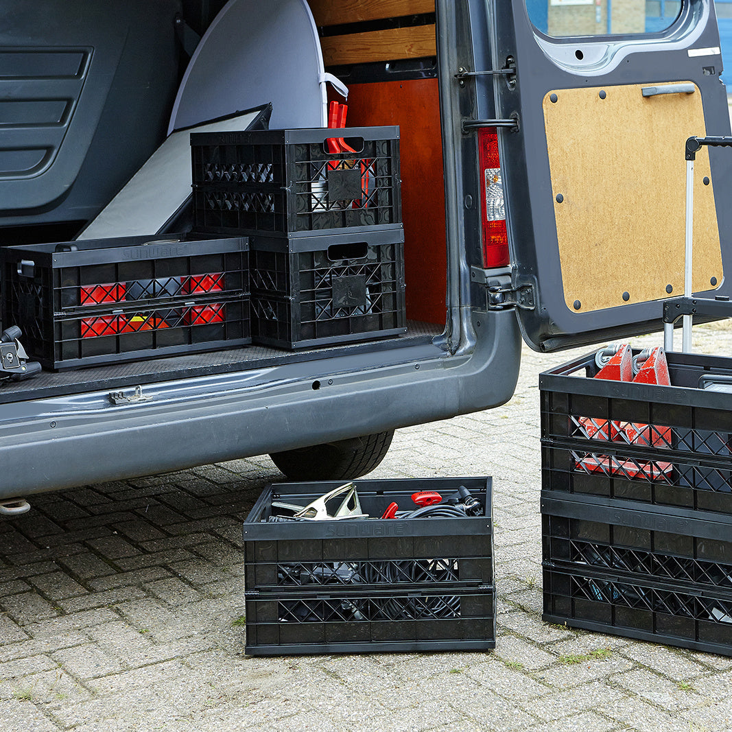 Sigma home Heavy Duty Aufbewahrungsbox 45 l – Kunststoff – Anthrazit – mit Griff, stapelbar