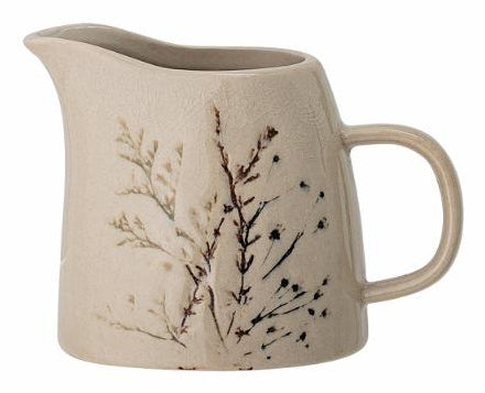 Bloomingville Milchkännchen Bea – 250 ml, Ø 8,0 cm, H 9,0 cm, Steingut, Beige, spülmaschinenfest