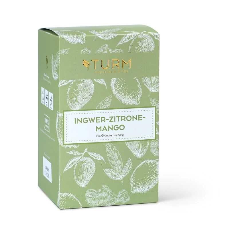 Turm Kaffee Grüntee Ingwer, Zitrone & Mango – Teebeutel 20 Beutel – Bio