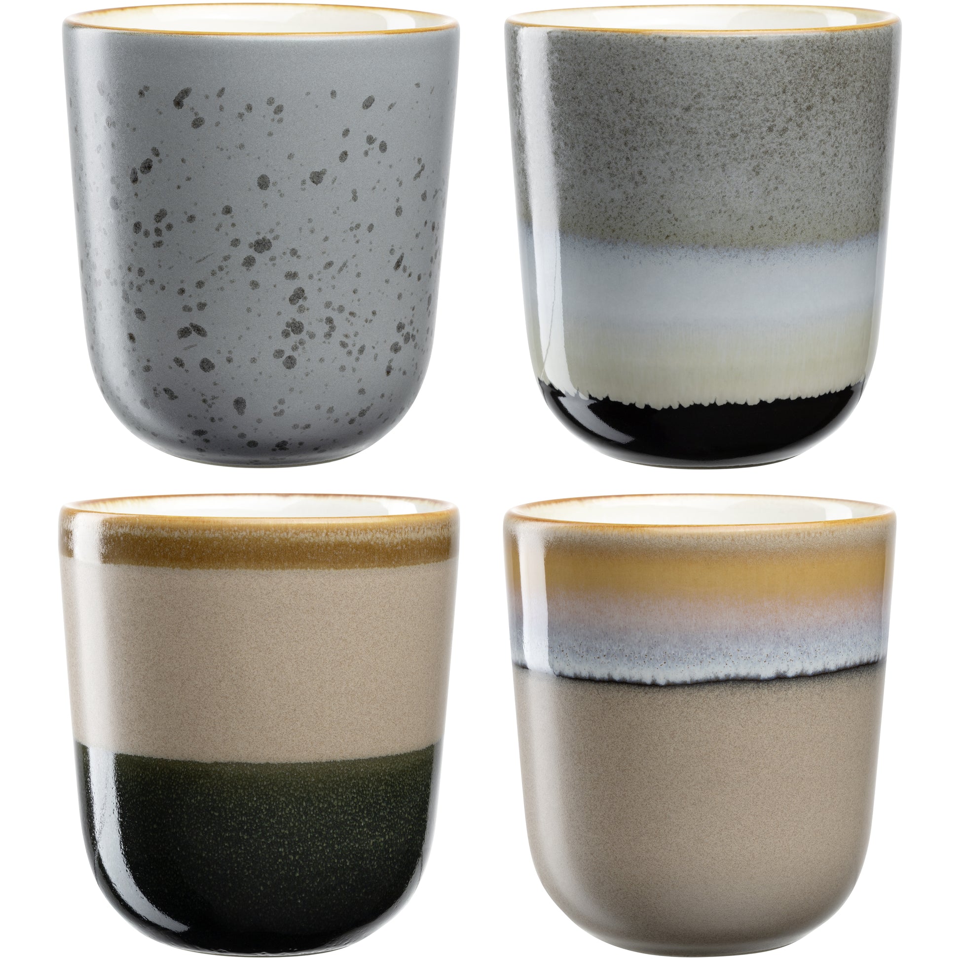 LEONARDO Roma Becher – Keramik, mehrfarbig, spülmaschinengeeignet, 4 Stück