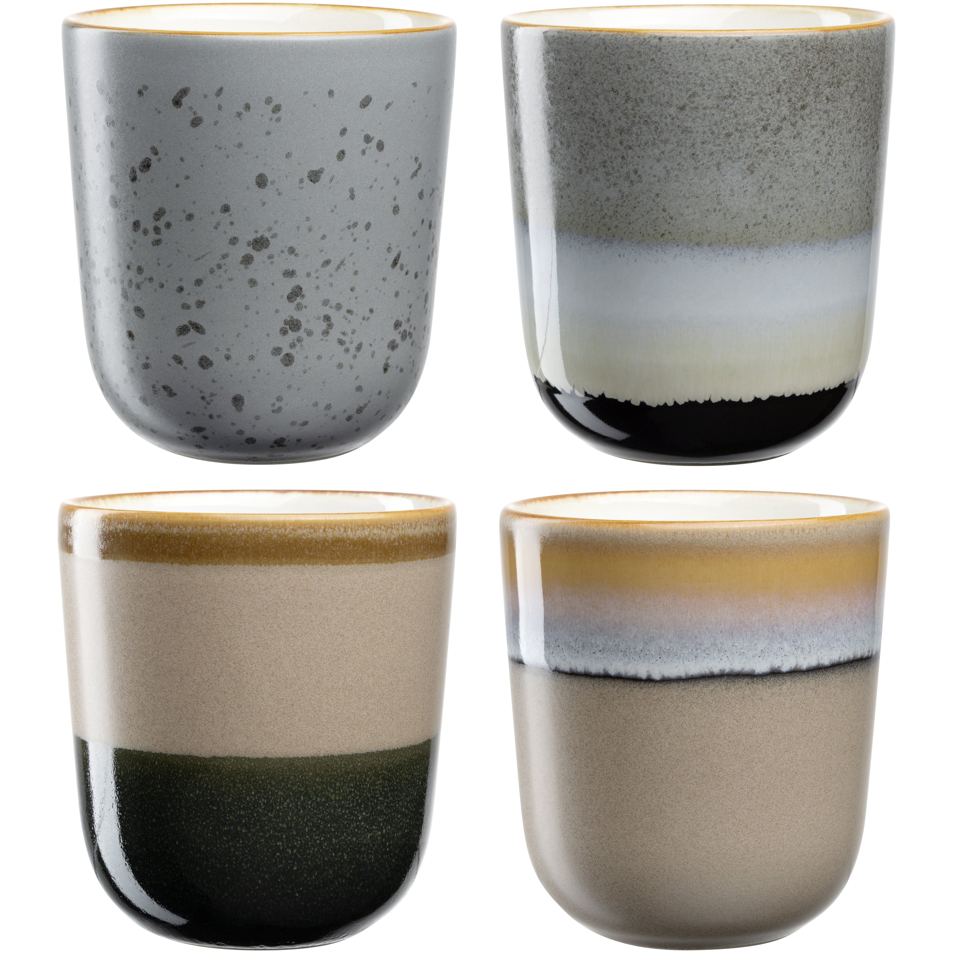 LEONARDO Roma Becher – Keramik, mehrfarbig, spülmaschinengeeignet, 4 Stück