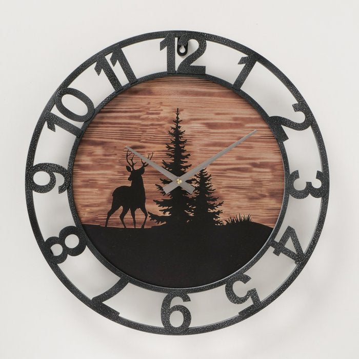Boltze Wanduhr Ludwig – Ø 45 cm, schwarz, Holz