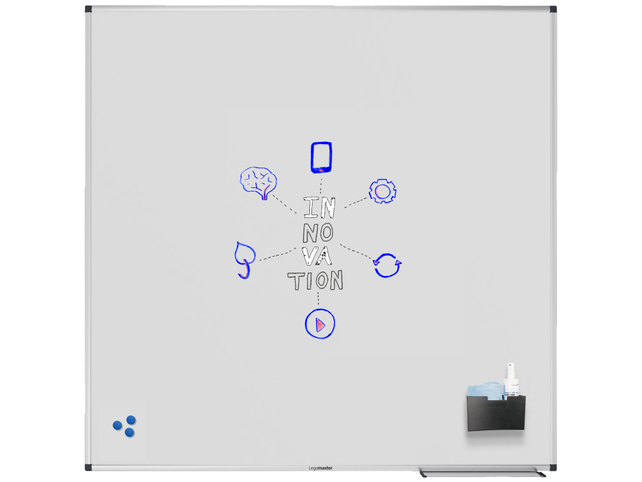 Legamaster UNITE Whiteboard – Stahl, magnetisch – 120 × 120 cm