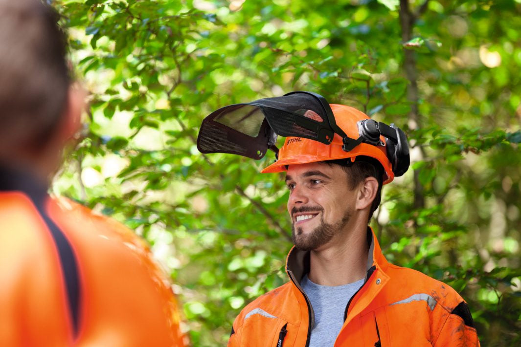 Stihl Schutzhelm Function Basic – Schwarz/Orange, Einheitsgrösse, mit Visier, belüftet, EN 397