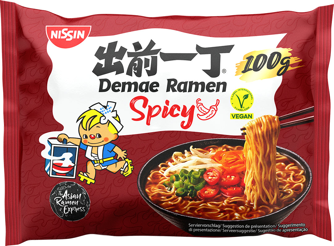 Nissin Food Demae Ramen Instantnudeln scharf – 10×100 g