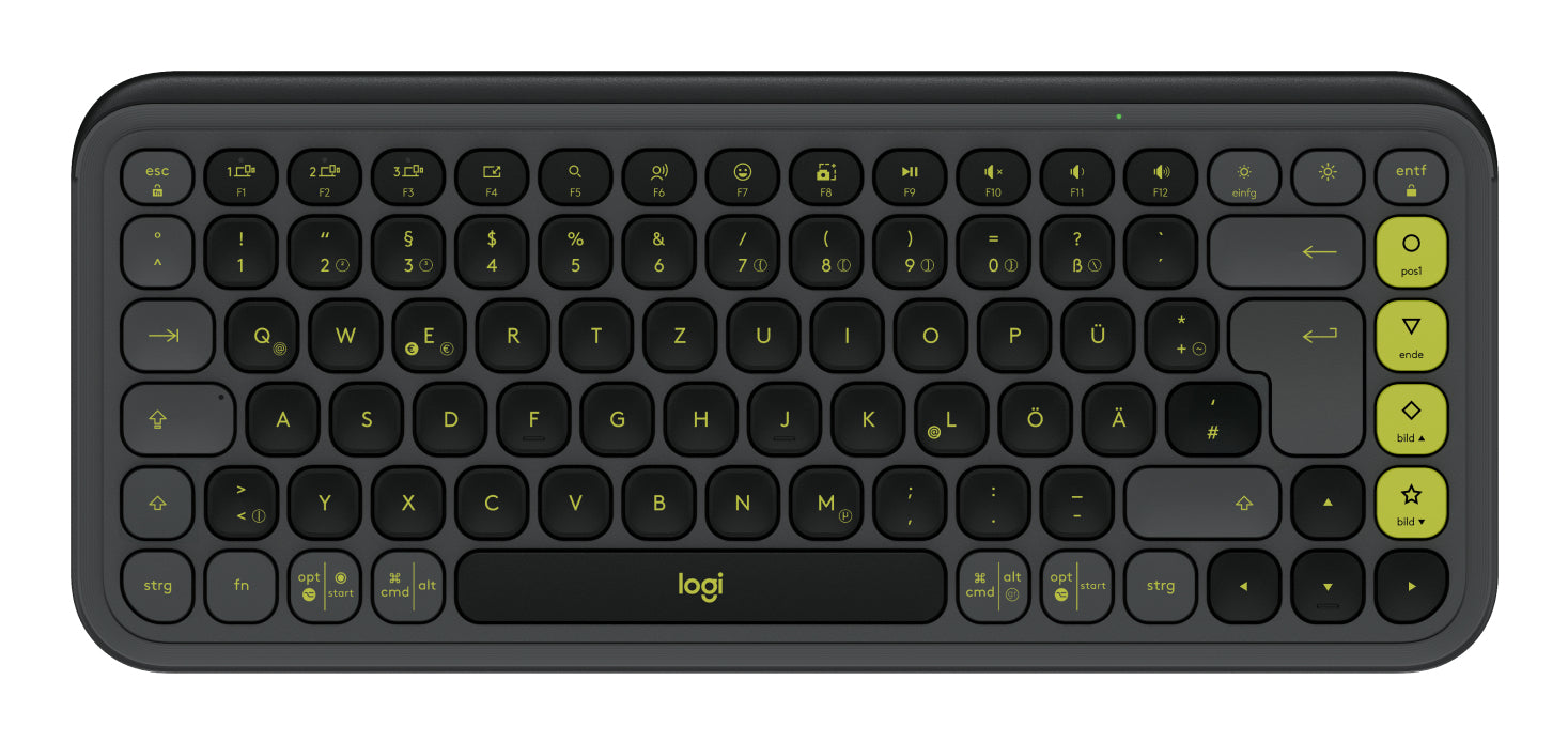 Logitech Pop Icon Keys – Mini Tastatur – Schere – Bluetooth – QWERTZ (DE) – Graphit – Ohne Ziffernblock