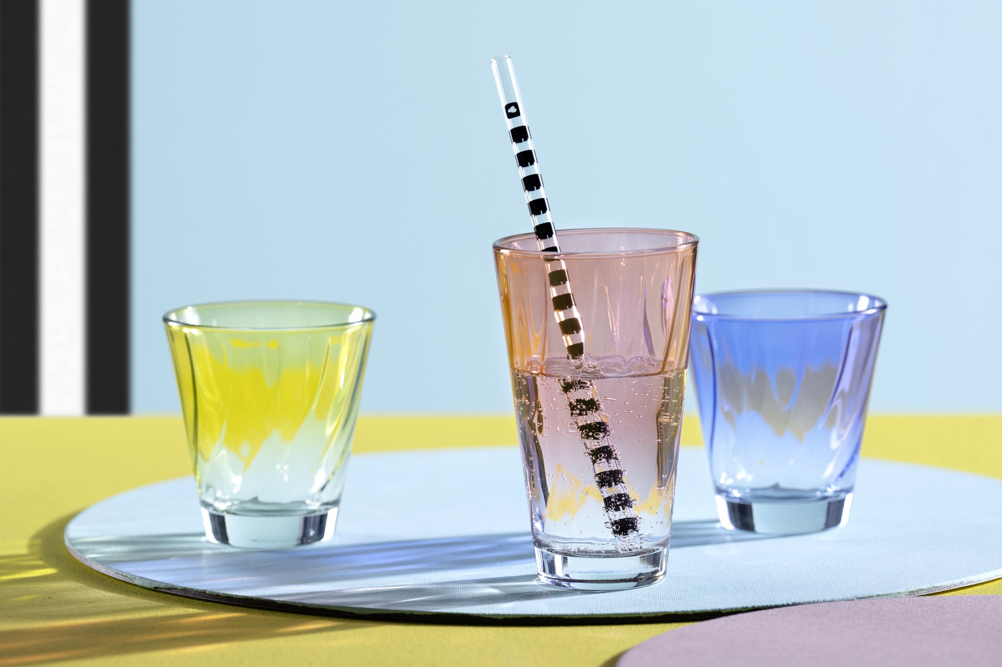 LEONARDO Trinkglas – 0,22 l, Glas, Blau, spülmaschinenfest, 4 Stück