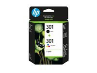 HP Tintenpatronen-Multipack 301, Schwarz + Farbe, 2er-Pack – für Inkjetdrucker