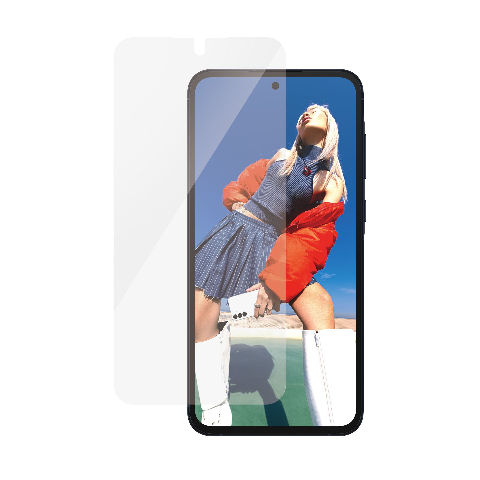 PanzerGlass Displayschutz (Panzerglas), Ultra-Wide Fit – für Galaxy A55 5G – mit Applikator