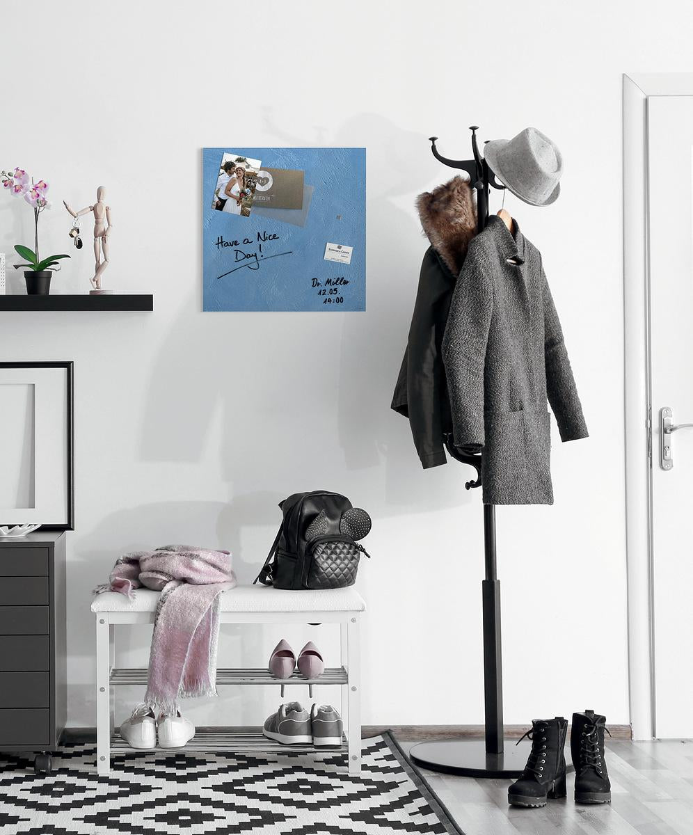 Sigel Whiteboard – 48 × 48 cm, Glas, magnetisch, Wandmontage, inkl. SuperDym Magnetwürfel, Montagesatz