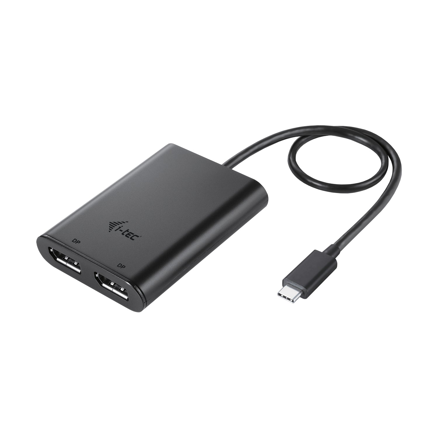 i-tec USB-C zu 2× DisplayPort Adapter – 2× 4K (3840 × 2160) @ 60 Hz / 8K (7680 × 4320) @ 30 Hz, 0,3 m, Schwarz