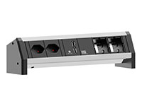 Bachmann DESK 1 Facility System Steckdosenleiste CH (Typ J) 2×AC – USB×1 – Aluminium, schwarz