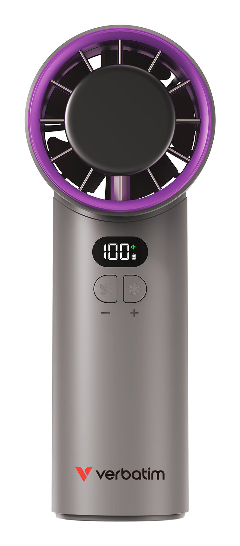 Verbatim Handventilator Cool'n'Go IceTouch – 3600 mAh, Grau, Violett