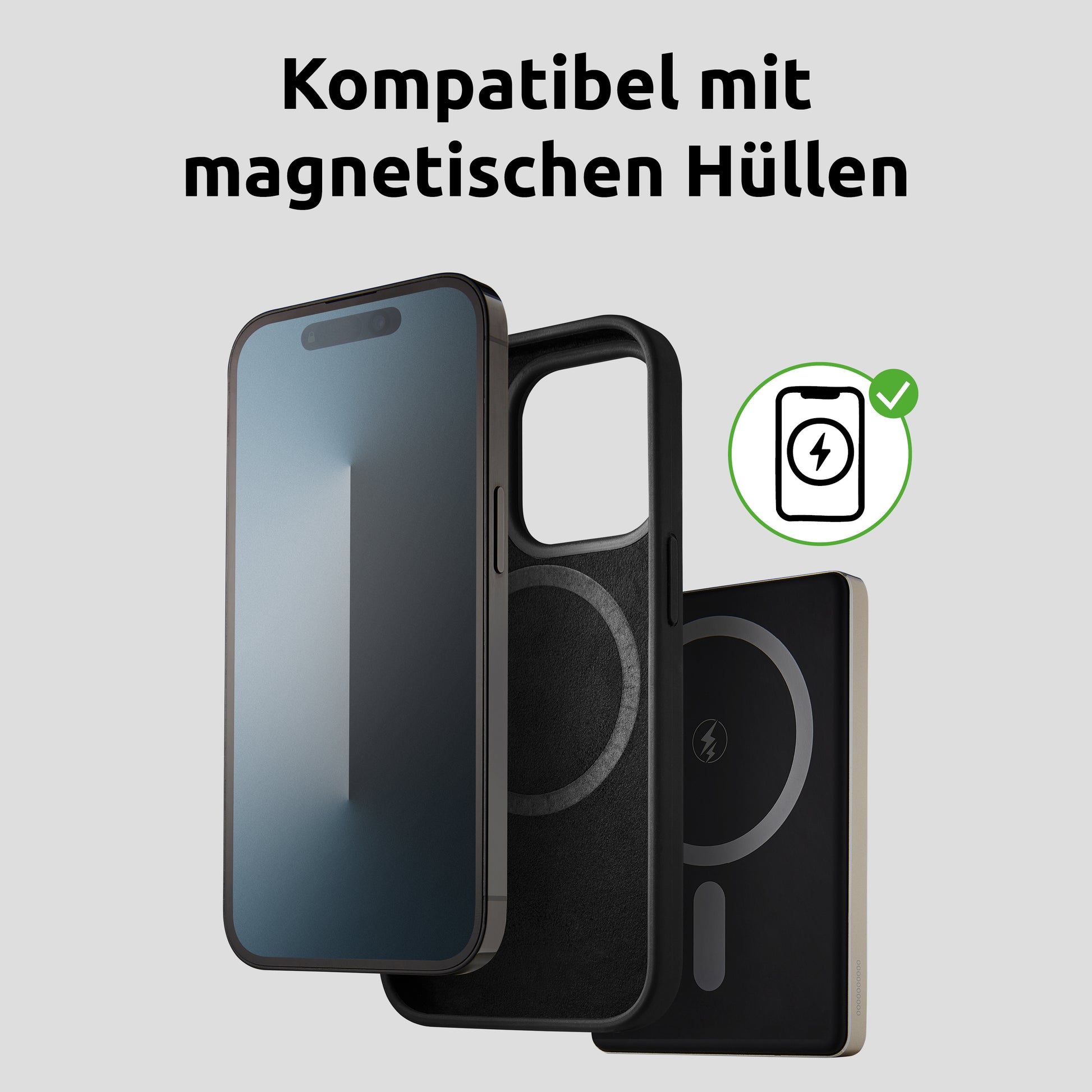 Intenso MW5000 MagSafe Powerbank 5'000 mAh – 20 W PD, Wireless 15 W, 1× USB-C, Champagner, für iPhone ab 12