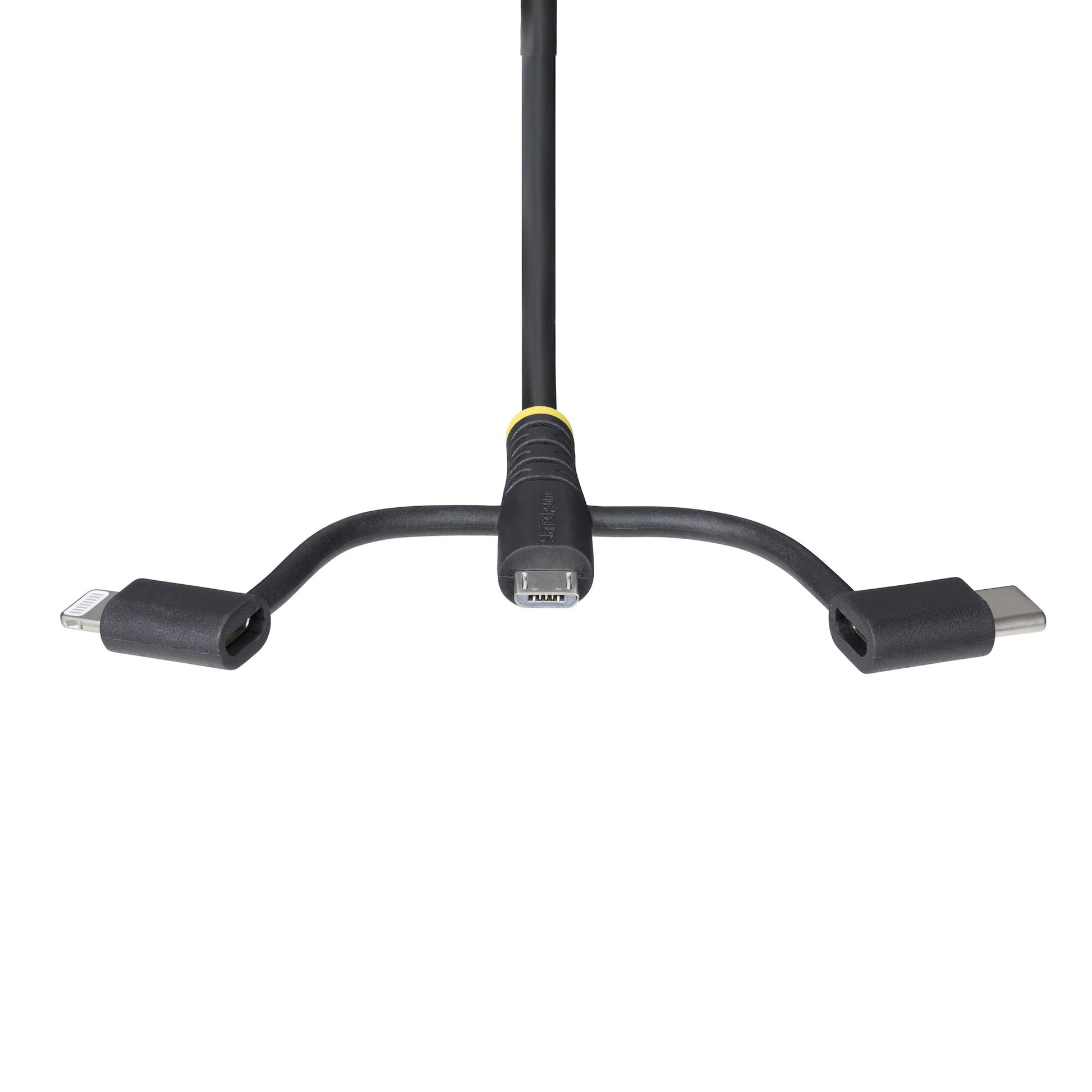 StarTech.com USB-Kabel – USB-A auf Micro-USB/Lightning/USB-C – USB 2.0 (480 Mbit/s) – 1 m – TPE-Mantel – Schwarz