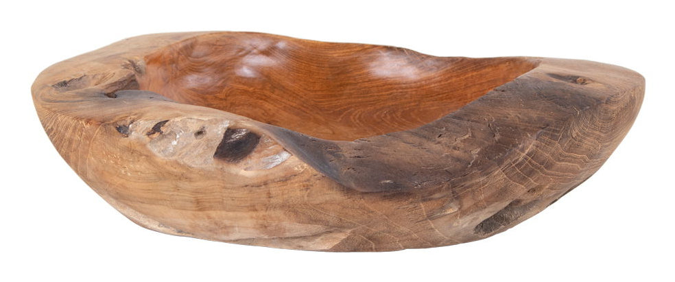 House Nordic Schale – Teakholz, Natur – Ø 30 × 10 cm
