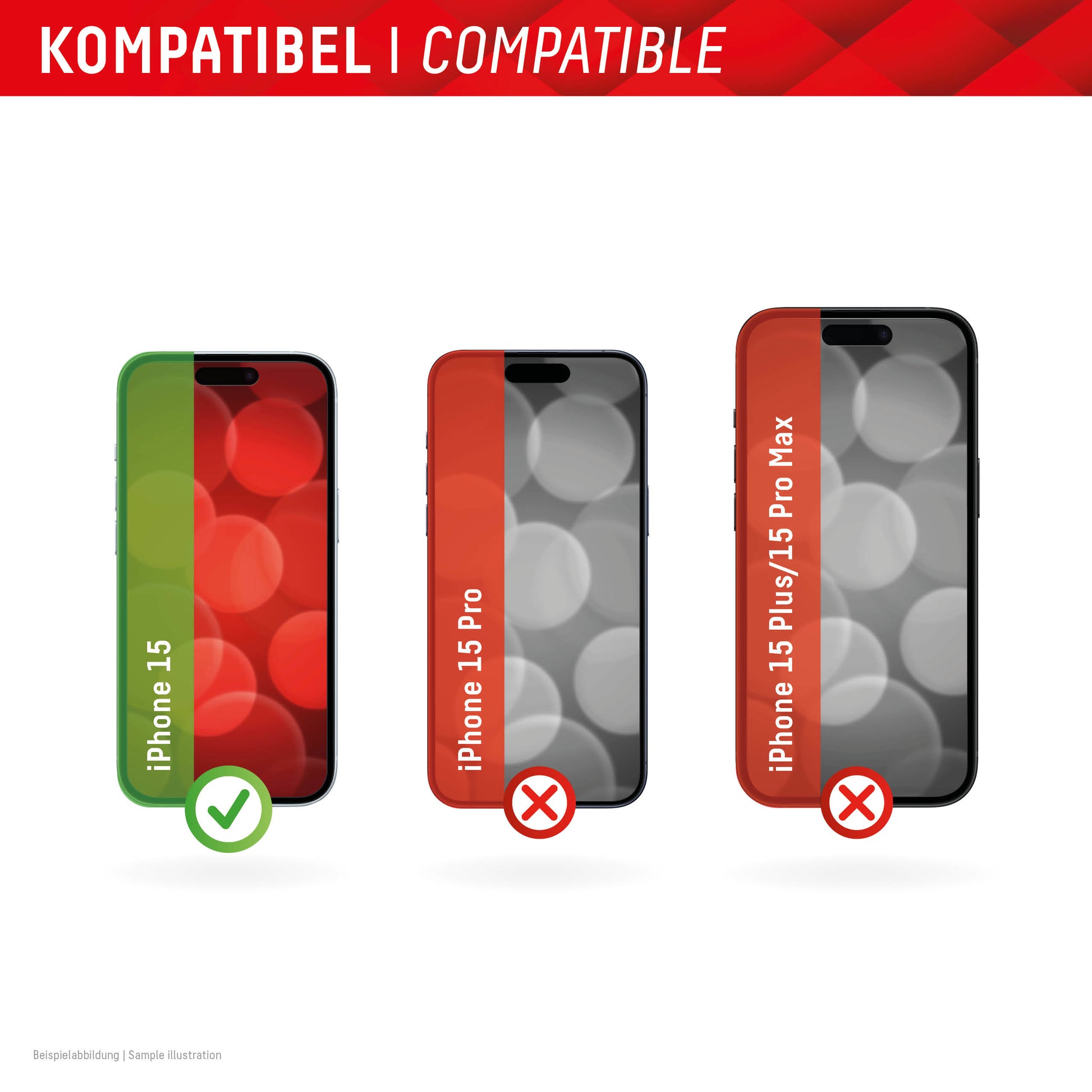 EVI Displex Real Glass Schutzhülle – iPhone 15, Transparent