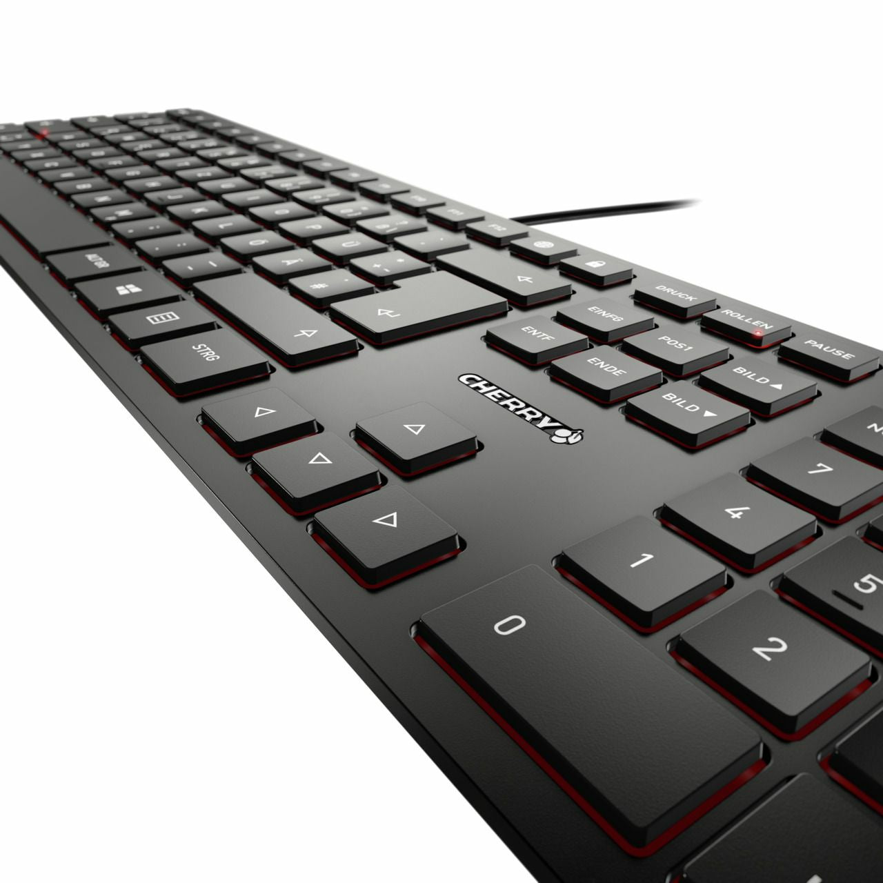 CHERRY KC 6000 SLIM – Tastatur, kabelgebunden (USB-A), ES-Layout (ES), Fullsize (mit Ziffernblock)