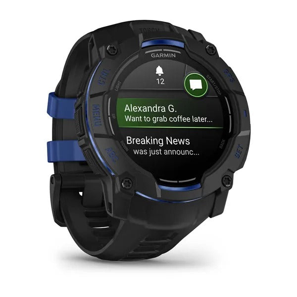 Garmin Instinct 3 50 mm GPS – Aluminium Schwarz, Sportarmband, 100 m, für iPhone